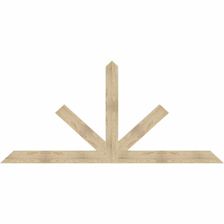 Ekena Millwork Saratoga Rough Sawn Timber Gable Bracket, Douglas Fir, 108"W x 49"H x 2"D x 6"F, 11/12 Pitch GBW108X49X0206SAR00RDF